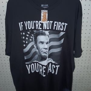 Official Spencers Talladega Nights If You Ain't First You're Last Blk T-Shirt XL